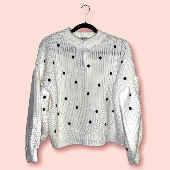 Topshop Sweaters - Topshop NEW Balloon sleeve polkadot sweater S 4-6